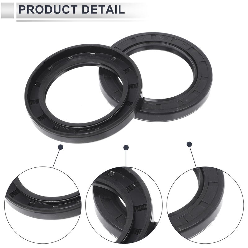 RATCHROLL Universal Oil Seal TC Double Lip W Steel Spring Seal Ring Rotary Shaft Seal 55x80x10mm High Pressure NBR Rubber Black 5 Pcs - Image 5